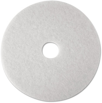 3M™ White Super Polish Floor Pads 4100 Low-Speed Polishing 27" Diameter, 5/Carton