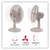 A Picture of product ALE-FAN122W Alera® 12" 3-Speed Oscillating Desk Fan Plastic, White