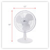 A Picture of product ALE-FAN122W Alera® 12" 3-Speed Oscillating Desk Fan Plastic, White