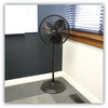 A Picture of product ALE-FANP16B Alera® 16" 3-Speed Oscillating Pedestal Fan Stand Metal, Plastic, Black