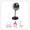 A Picture of product ALE-FANP16B Alera® 16" 3-Speed Oscillating Pedestal Fan Stand Metal, Plastic, Black
