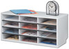 A Picture of product FEL-25004 Fellowes® Desktop Sorter Particle Board 12 Compartments, 29 x 11.88 12.9, Dove Gray