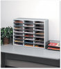 A Picture of product FEL-25041 Fellowes® Literature Organizers Organizer, 24 Letter Compartments, 29 x 11.88 23.44, Dove Gray