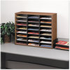 A Picture of product FEL-25043 Fellowes® Literature Organizers Organizer, 24 Letter Compartments, 29 x 11.88 23.44, Medium Oak