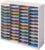 A Picture of product FEL-25081 Fellowes® Literature Organizers Organizer, 48 Letter Compartments, 38.25 x 11.88 34.69, Dove Gray