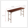 A Picture of product ALE-FT726018MY Alera® Rectangular Wood Folding Table 59.88w x 17.75d 29.13h, Mahogany