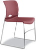 A Picture of product HON-4041MB HON® Olson Stacker® High Density Chair Supports 300 lb, 17.75" Seat Height, Mulberry Back, Chrome Base, 4/Carton