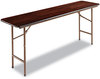 A Picture of product ALE-FT727218MY Alera® Rectangular Wood Folding Table 71.88w x 17.75d 29.13h, Mahogany
