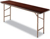 A Picture of product ALE-FT727218MY Alera® Rectangular Wood Folding Table 71.88w x 17.75d 29.13h, Mahogany