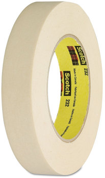 Scotch® High-Performance Masking Tape 232 3" Core, 12 mm x 55 m, Tan