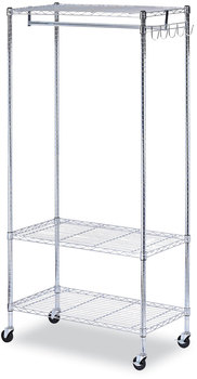 Alera® Wire Garment Rack Shelving 30 Garments, 36w x 18d 75h, Silver