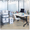 A Picture of product FEL-4662301 Bankers Box® Organizer Storage Boxes Large, 12.75" x 16.5" 6.5", White/Blue, 12/Carton