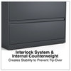 A Picture of product ALE-HLF3629CC Alera® Lateral File 2 Legal/Letter/A4/A5-Size Drawers, Charcoal, 36" x 18.63" 28"