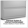 A Picture of product ALE-HLF3629LG Alera® Lateral File 2 Legal/Letter-Size Drawers, Light Gray, 36" x 18.63" 28"