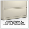 A Picture of product ALE-HLF3629PY Alera® Lateral File 2 Legal/Letter-Size Drawers, Putty, 36" x 18.63" 28"
