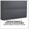 A Picture of product ALE-HLF3641CC Alera® Lateral File 3 Legal/Letter/A4/A5-Size Drawers, Charcoal, 36" x 18.63" 40.25"