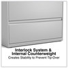 A Picture of product ALE-HLF3641LG Alera® Lateral File 3 Legal/Letter/A4/A5-Size Drawers, Light Gray, 36" x 18.63" 40.25"