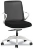 A Picture of product HON-CLQIMCU10DW HON® Cliq™ Office Chair Supports Up to 300 lb, 17" 22" Seat Height, Black Seat/Back, White Base, Ships in 7-10 Business Days