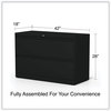A Picture of product ALE-HLF4229BL Alera® Lateral File 2 Legal/Letter-Size Drawers, Black, 42" x 18.63" 28"