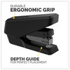A Picture of product FEL-5010601 Fellowes® LX840™ EasyPress Half Strip Stapler 25-Sheet Capacity, Black