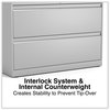 A Picture of product ALE-HLF4229LG Alera® Lateral File 2 Legal/Letter-Size Drawers, Light Gray, 42" x 18.63" 28"