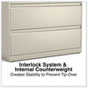 A Picture of product ALE-HLF4229PY Alera® Lateral File 2 Legal/Letter-Size Drawers, Putty, 42" x 18.63" 28"