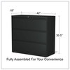 A Picture of product ALE-HLF4241BL Alera® Lateral File 3 Legal/Letter/A4/A5-Size Drawers, Black, 42" x 18.63" 40.25"