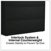 A Picture of product ALE-HLF4241BL Alera® Lateral File 3 Legal/Letter/A4/A5-Size Drawers, Black, 42" x 18.63" 40.25"