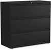 A Picture of product ALE-HLF4241BL Alera® Lateral File 3 Legal/Letter/A4/A5-Size Drawers, Black, 42" x 18.63" 40.25"
