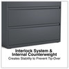 A Picture of product ALE-HLF4241CC Alera® Lateral File 3 Legal/Letter/A4/A5-Size Drawers, Charcoal, 42" x 18.63" 40.25"