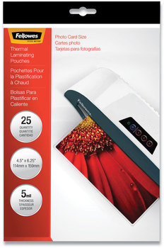 Fellowes® Laminating Pouches 5 mil, 4.5" x 6.25", Gloss Clear, 20/Pack