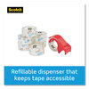 A Picture of product MMM-38506DP3 Scotch® 3850 Heavy-Duty Packaging Tape with DP300 Dispenser, 3" Core, 1.88" x 54.6 yds, Clear, 6/Pack