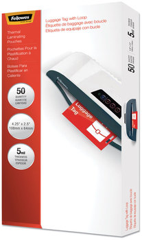 Fellowes® Laminating Pouches 5 mil, 4.25" x 2.5", Gloss Clear, 50/Pack