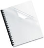 A Picture of product FEL-5204303 Fellowes® Crystals™ Transparent Presentation Covers for Binding Systems Clear, with Square Corners 11 x 8.5, Unpunched, 200/Pack