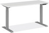 A Picture of product ALE-HT3SAG Alera® AdaptivErgo® Sit-Stand Three-Stage Electric Height-Adjustable Table with Memory Controls 60” x 24” 30" to 49", White