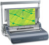 A Picture of product FEL-5217401 Fellowes® Quasar™ Manual Wire Binding Machine 130 Sheets, 8.13 x 15.38 5.13, Metallic Gray