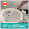A Picture of product MMM-558SK4NP Scotch-Brite® Toilet Scrubber Starter Kit 1 Handle and 5 Scrubbers, White/Blue