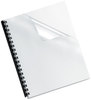 A Picture of product FEL-52311 Fellowes® Crystals™ Transparent Presentation Covers for Binding Systems Clear, with Round Corners, 11.25 x 8.75, Unpunched, 100/Pack