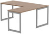 A Picture of product ALE-LSRT24GR Alera® Open Office Series O-Leg Return Base Fully Adjustable, 36 to 70.78w x 23.38d 28.5h, Silver