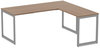 A Picture of product ALE-LSRT24GR Alera® Open Office Series O-Leg Return Base Fully Adjustable, 36 to 70.78w x 23.38d 28.5h, Silver