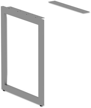Alera® Open Office Series O-Leg Return Base Fully Adjustable, 36 to 70.78w x 23.38d 28.5h, Silver