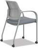 A Picture of product HON-I2S6FHFA258T HON® Ignition® Series Mesh Back Mobile Stacking Chair 25 x 21.75 33.5, Basalt/Fog, Textured Silver Base, Ships in 7-10 Bus Days