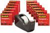 A Picture of product MMM-600KC60 Scotch® Transparent Tape with Black Dispenser Value Pack 1" Core, 0.75" x 83.33 ft,
