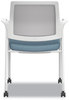 A Picture of product HON-I2S6FHFL21K7 HON® Ignition® Series Mesh Back Mobile Stacking Chair Fabric Seat, 25 x 21.75 33.5, Carolina/Fog/White, Ships in 7-10 Bus Days