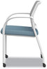 A Picture of product HON-I2S6FHFL21K7 HON® Ignition® Series Mesh Back Mobile Stacking Chair Fabric Seat, 25 x 21.75 33.5, Carolina/Fog/White, Ships in 7-10 Bus Days