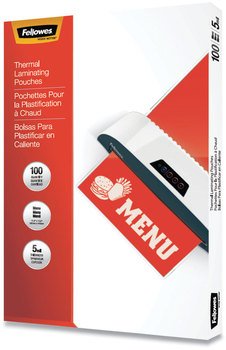 Fellowes® Thermal Laminating Pouches 5 mil, 11.5" x 17.5", Matte Clear, 100/Pack