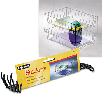 Fellowes® Stacking Posts Desk Tray for 5" Capacity Trays, Wire, Black, 4 Posts/Set