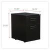 A Picture of product ALE-PABFBL Alera® File Pedestal Left or Right, 2-Drawers: Box/File, Legal/Letter, Black, 14.96" x 19.29" 21.65"