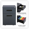 A Picture of product ALE-PABFCH Alera® File Pedestal Left or Right, 2-Drawers: Box/File, Legal/Letter, Charcoal, 14.96" x 19.29" 21.65"