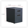 A Picture of product ALE-PABFCH Alera® File Pedestal Left or Right, 2-Drawers: Box/File, Legal/Letter, Charcoal, 14.96" x 19.29" 21.65"
